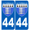 Sticker / autocollant : numéro immatriculation 44 La Turballe