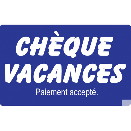 Paiement par Chèque vacances accepté