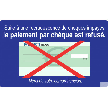 Paiement par Chèque refusé