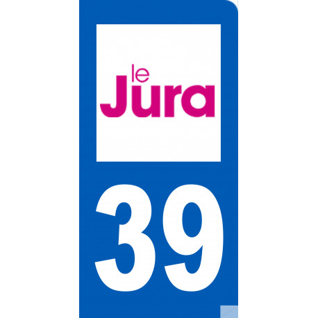 autocollant immatriculation 39 du Jura