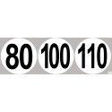 Sticker /autocollant : Lot Disques de limitation de vitesse 80-100-110 - 10cm