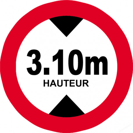 hauteur de vehicule maximum 3.1m