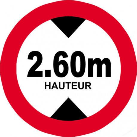 hauteur de vehicule maximum 2.6m