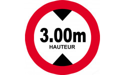 hauteur de vehicule maximum 3.0m