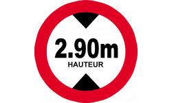 hauteur de vehicule maximum 2.9m