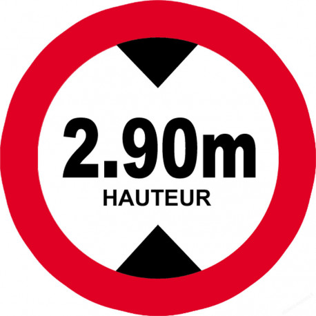 hauteur de vehicule maximum 2.9m