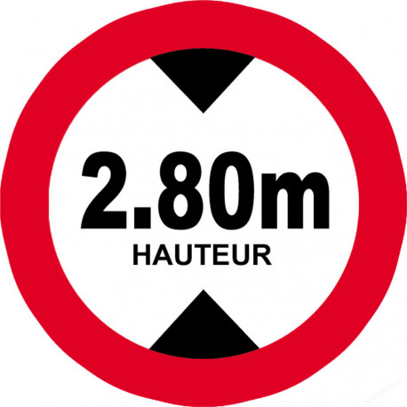 hauteur de vehicule maximum 2.8m