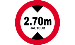 hauteur de vehicule maximum 2.7m