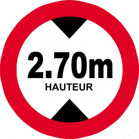 hauteur de vehicule maximum 2.7m