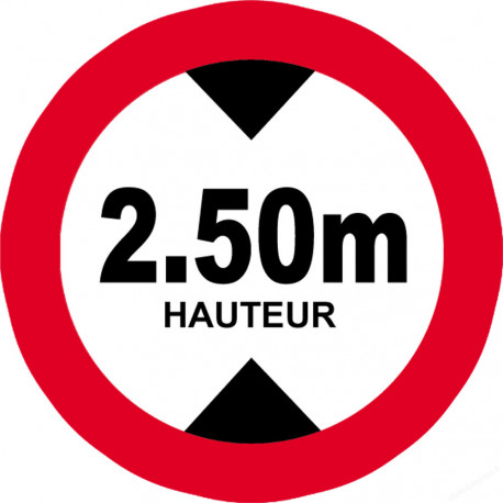 hauteur de vehicule maximum 2.5m