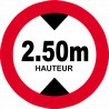 hauteur de vehicule maximum 2.5m