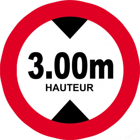 hauteur de vehicule maximum 3.0m