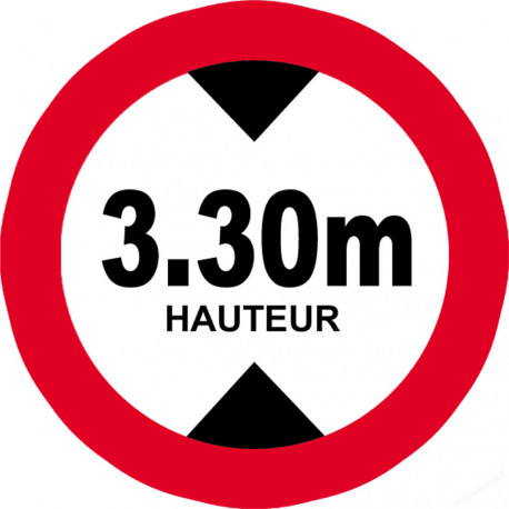 hauteur de vehicule maximum 3.3m