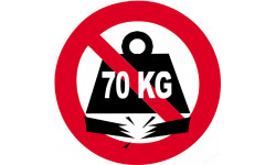 Sticker autocollant charge maximum 70 KG