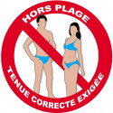 hors de la plage tenue correcte exigée