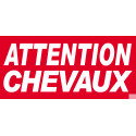 Sticker Attention Chevaux