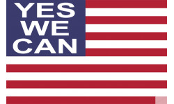 Autocollants : sticker drapeau US yes we can