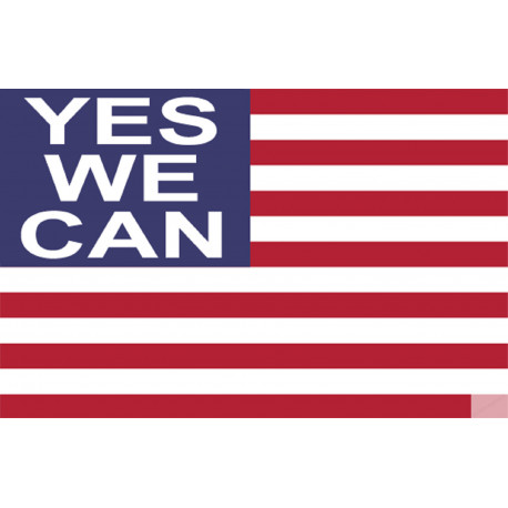 Autocollants : sticker drapeau US yes we can