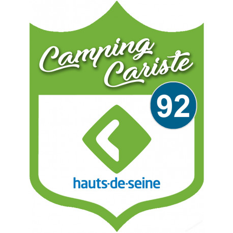 blason camping cariste Hauts de Seine 92 - 15x11.2cm