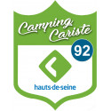 blason camping cariste Hauts de Seine 92 - 15x11.2cm