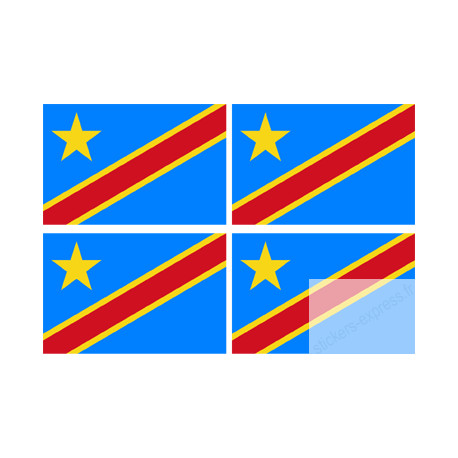 Stickers / autocollants drapeau République démocratique du Congo 2