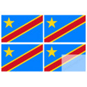 Stickers / autocollants drapeau République démocratique du Congo 2