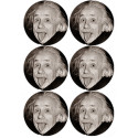 Albert Einstein - 6 stickers de 9 cm