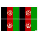 Sticker / autocollant : Drapeau Afghanistan ( 4 stickers - 9.5 x 6.3 cm )