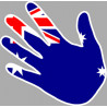 Drapeau Australie en forme de main (17x17cm)