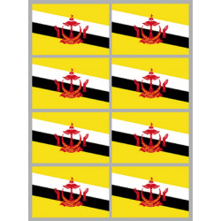 Sticker: Drapeau Brunei (8 fois 9.5x6.3cm)