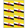 Sticker: Drapeau Brunei (8 fois 9.5x6.3cm)