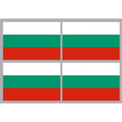 Sticker: Drapeau Bulgarie (4 fois 9.5x6.3cm)