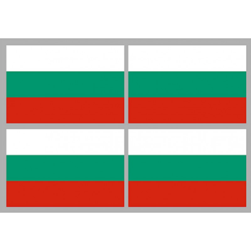 Sticker: Drapeau Bulgarie (4 fois 9.5x6.3cm)