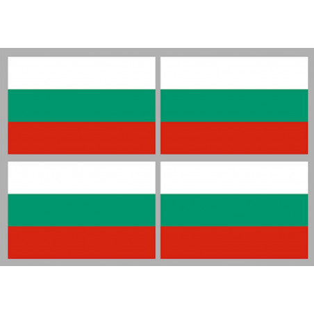 Sticker: Drapeau Bulgarie (4 fois 9.5x6.3cm)