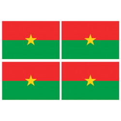 Sticker: Drapeau Burkina Faso (4 fois 9.5x6.3cm)