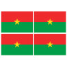 Sticker: Drapeau Burkina Faso (4 fois 9.5x6.3cm)