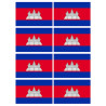 Drapeau Cambodge (8 fois 9.5x6.3cm) - Sticker/autocollant