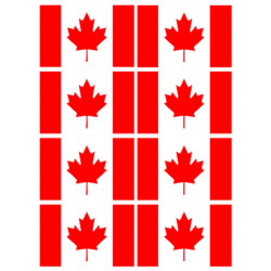 Sticker: Drapeau Canada (8 fois 9.5x6.3cm)