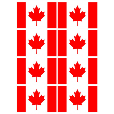 Sticker: Drapeau Canada (8 fois 9.5x6.3cm)