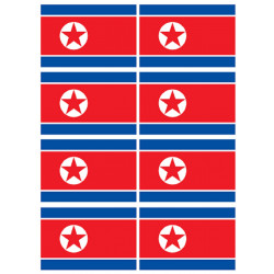 Drapeau Corée du Nord - 8 stickers (9.5x6.3cm) - Sticker/autocollant