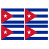 Drapeau Cuba (4 fois 9.5x6.3cm) - Sticker/autocollant