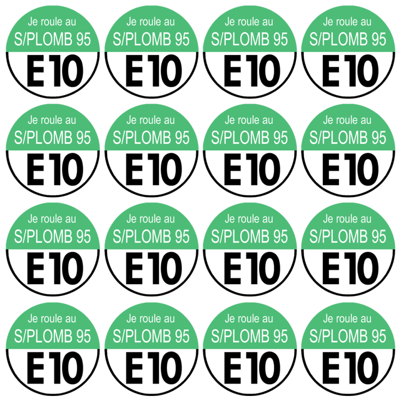 sans plomb 95 égal E10  (12fois 5x5cm) - Sticker/autocollant