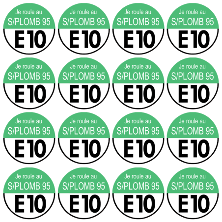 sans plomb 95 égal E10  (12fois 5x5cm) - Sticker/autocollant