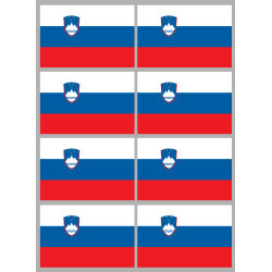 Drapeau Slovénie (8 stickers - 9.5 x 6.3 cm) - Sticker/autocollant