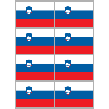 Drapeau Slovénie (8 stickers - 9.5 x 6.3 cm) - Sticker/autocollant