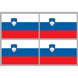 Drapeau Slovénie (4 stickers - 9.5 x 6.3 cm) - Sticker/autocollant