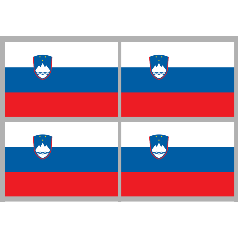 Drapeau Slovénie (4 stickers - 9.5 x 6.3 cm) - Sticker/autocollant