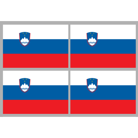 Drapeau Slovénie (4 stickers - 9.5 x 6.3 cm) - Sticker/autocollant