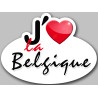 J'aime la Belgique (15x11cm) - sticker/autocollant