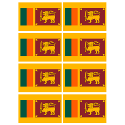 Drapeau Sri Lanka (8 stickers - 9.5 x 6.3 cm) - Sticker/autocollant